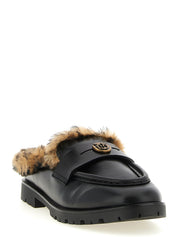 PINKO Black Cowhide Mules