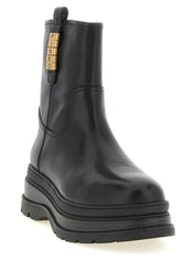 PINKO Black Cowhide Ankle Boots