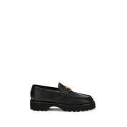 Valentino Garavani Black Calf Leather Bos Taurus Platform Loafers