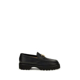 Valentino Garavani Black Calf Leather Bos Taurus Platform Loafers