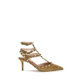 Valentino Garavani Beige Suede Leather High Heel Pumps