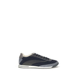Brunello Cucinelli Blue Suede Leather Low Top Sneakers