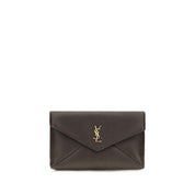 Saint Laurent Brown Lamb Ovis Aries Aries Clutch Bag