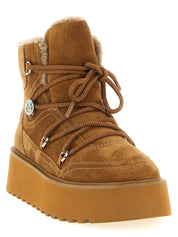 PINKO Brown Cowhide Flat Boots