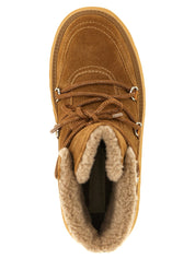 PINKO Brown Cowhide Flat Boots