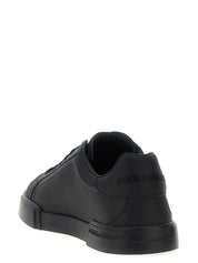 Dolce & Gabbana Black Calfskin Low Top Sneakers
