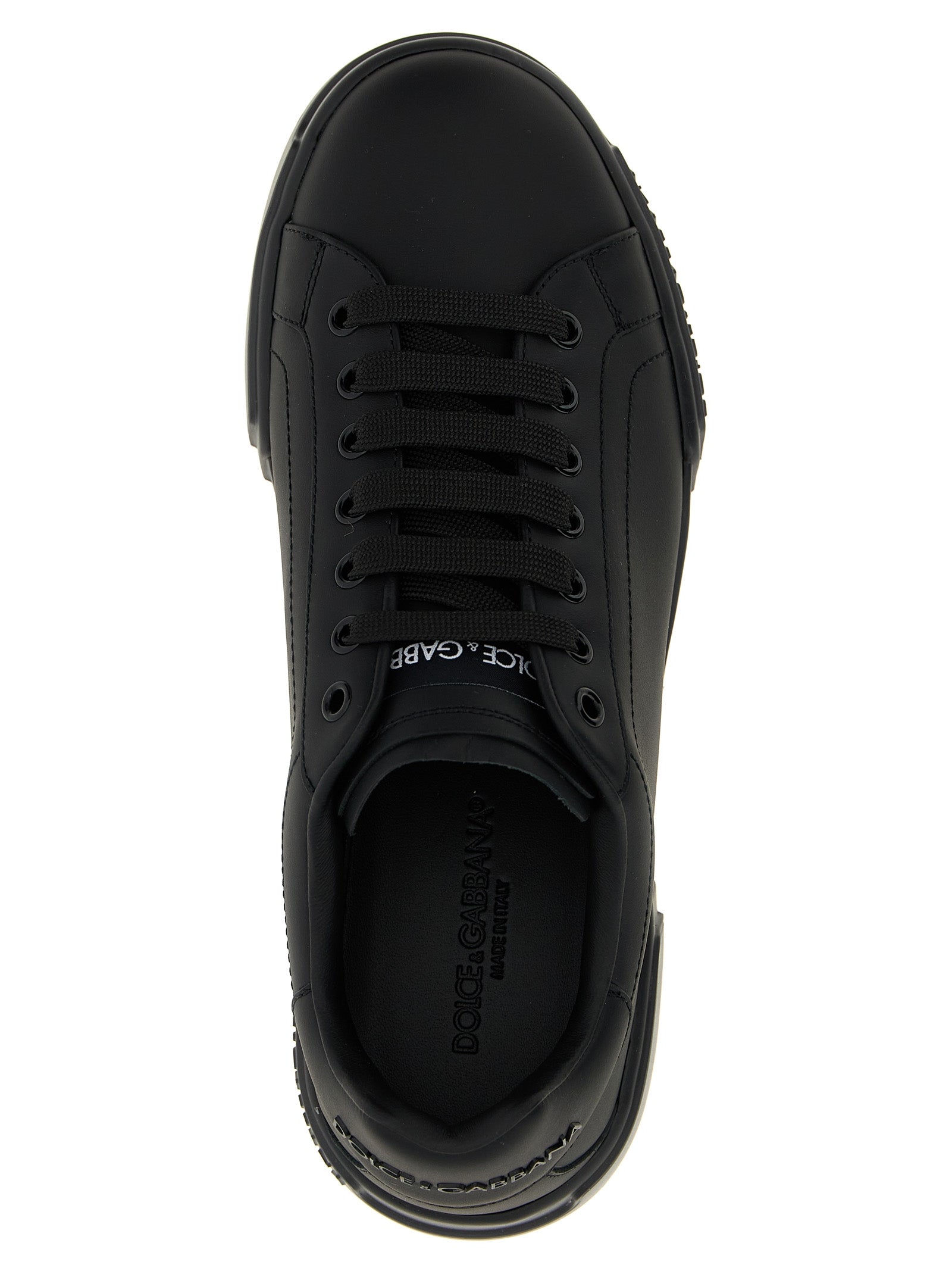 Dolce & Gabbana Black Calfskin Low Top Sneakers