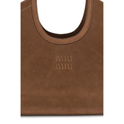 Miu Miu Brown Lamb Ovis Aries Aries Shoulder Bag