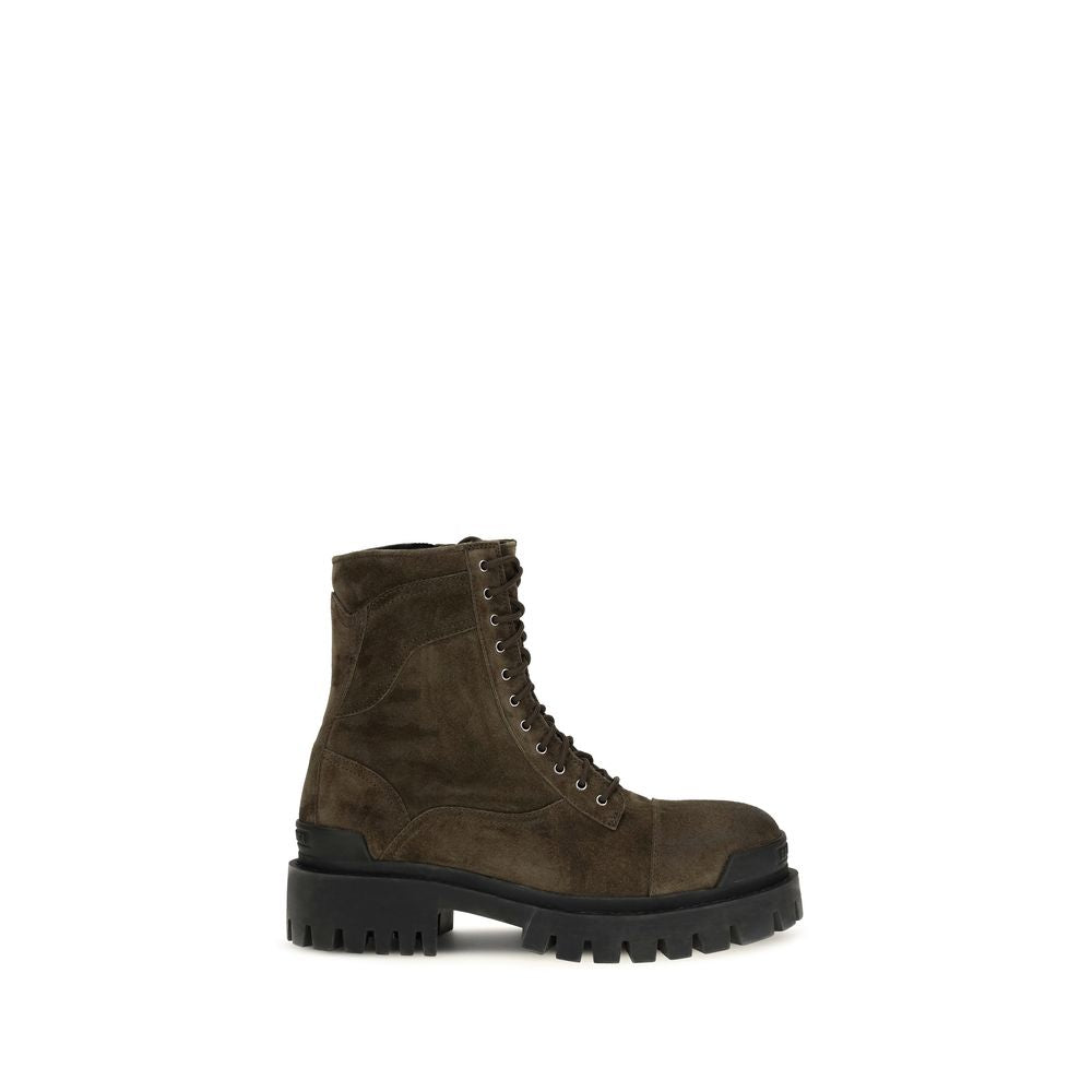 Balenciaga Bicolor Calf Leather Bos Taurus Lace-Up Boots Balenciaga