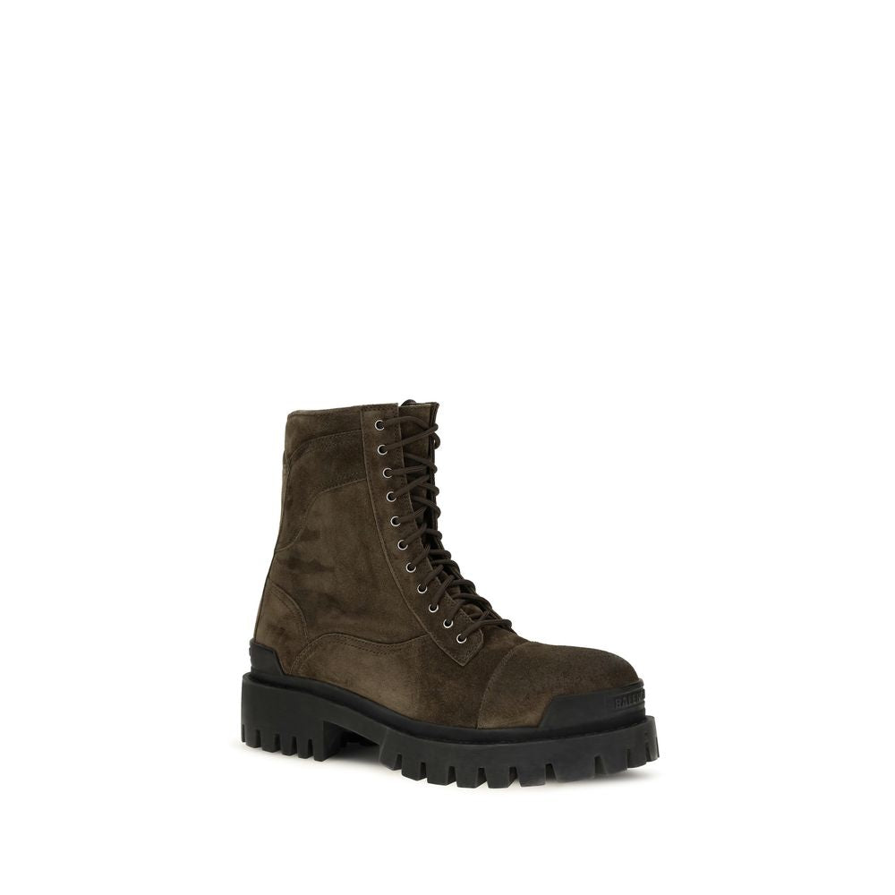 Balenciaga Bicolor Calf Leather Bos Taurus Lace-Up Boots Balenciaga