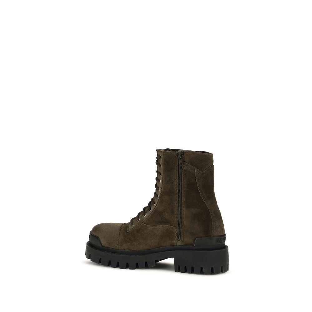 Balenciaga Bicolor Calf Leather Bos Taurus Lace-Up Boots Balenciaga