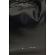 Brunello Cucinelli Black Calf Leather Bos Taurus Shoulder Bag