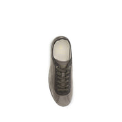 Brunello Cucinelli Gray Calf Leather Bos Taurus Sneakers