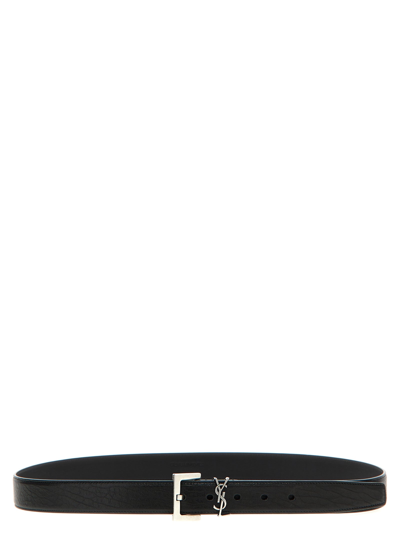 Saint Laurent Black Leather Regular Belt