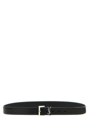 Saint Laurent Black Leather Regular Belt