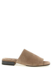 Brunello Cucinelli Brown Calfskin Slides