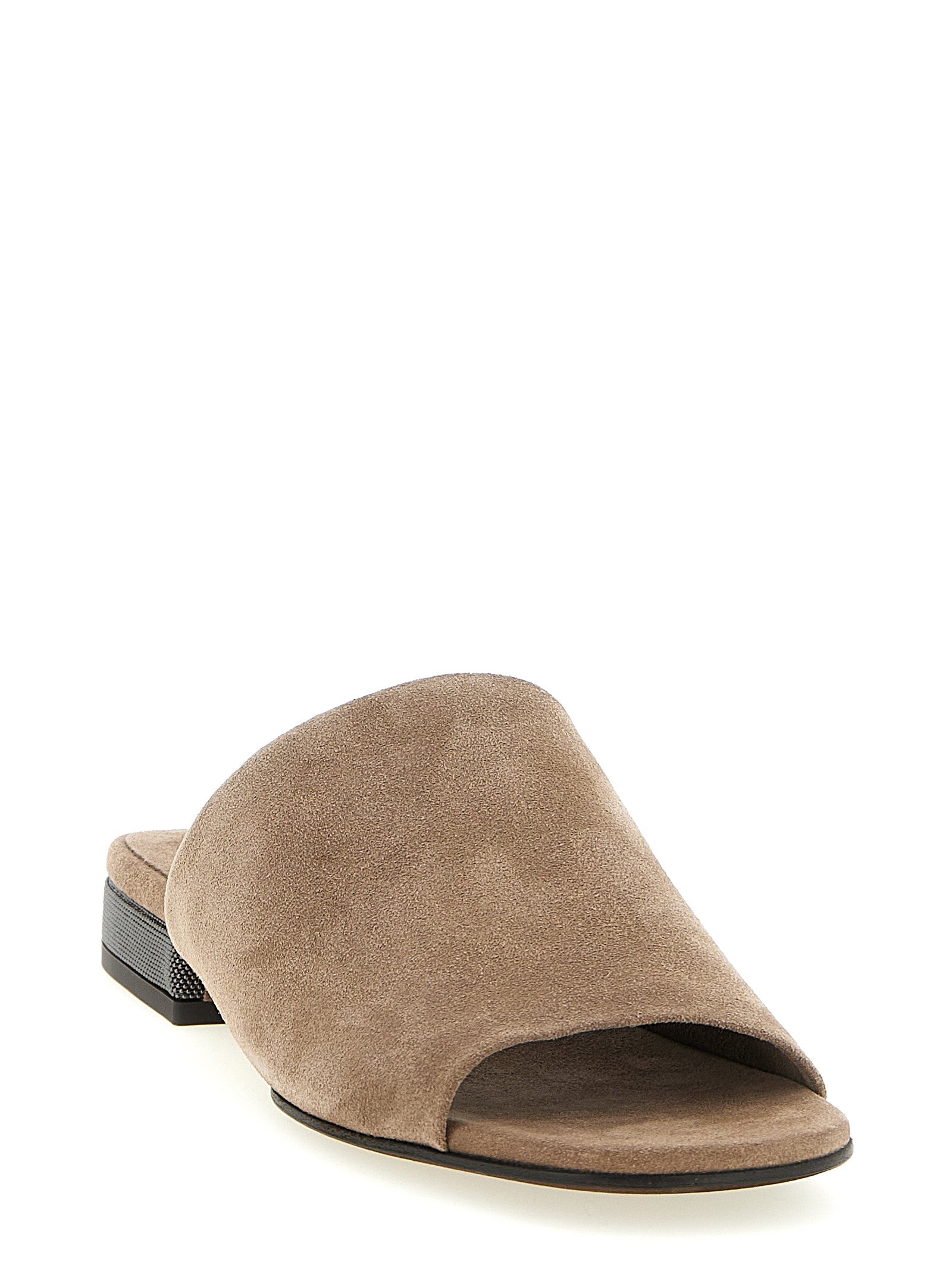 Brunello Cucinelli Brown Calfskin Slides