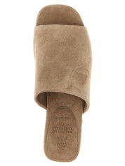 Brunello Cucinelli Brown Calfskin Slides