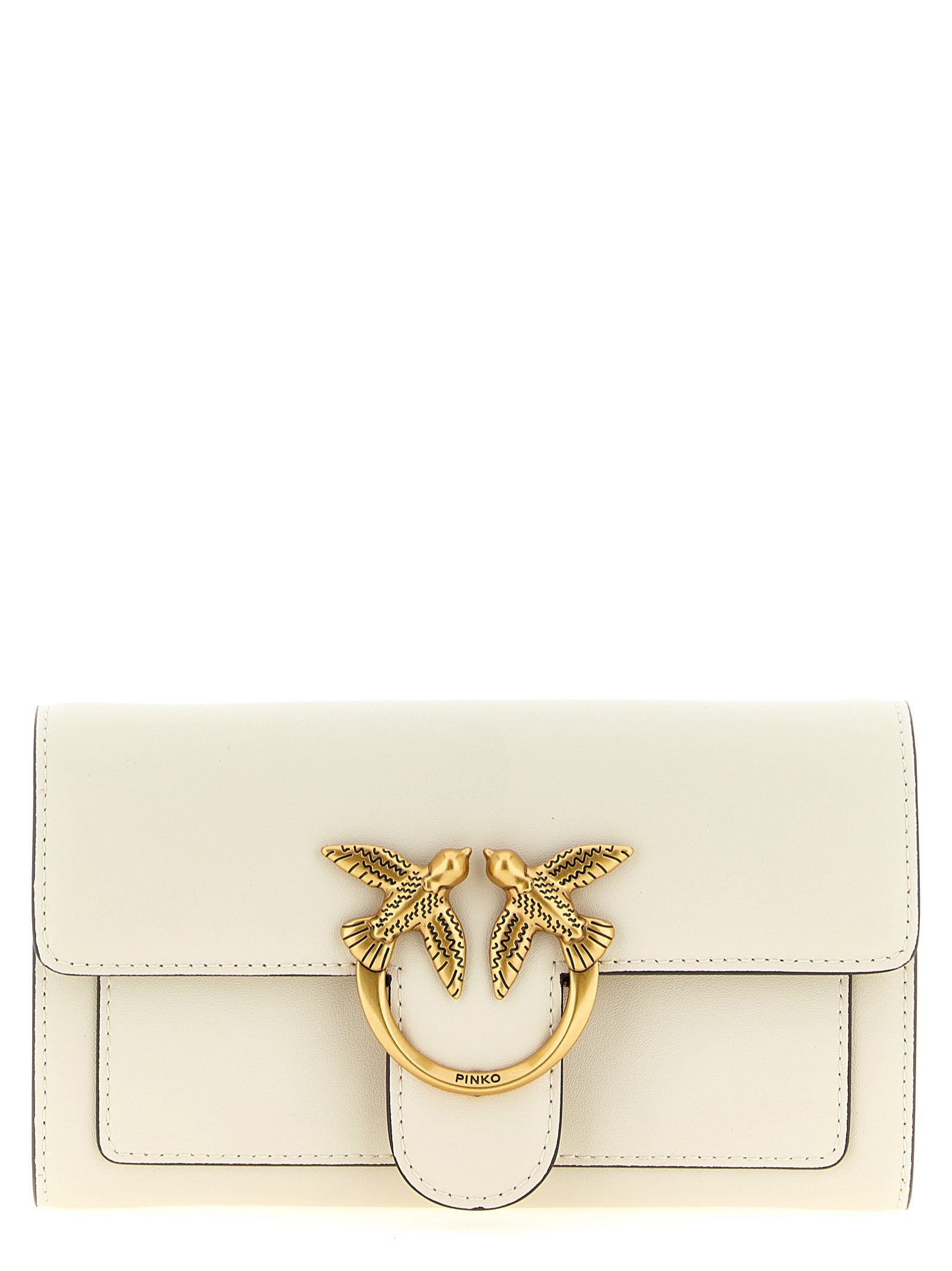 PINKO White Calfskin Cardholder