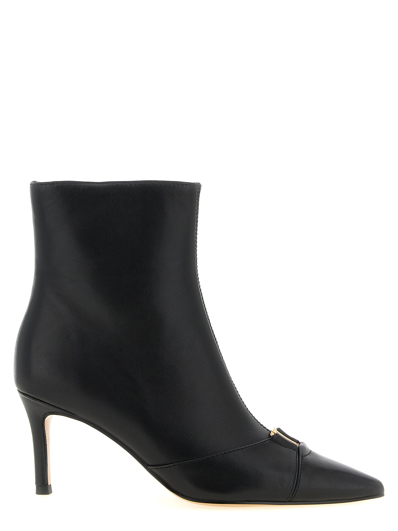 Twinset Black Leather Ankle Boots