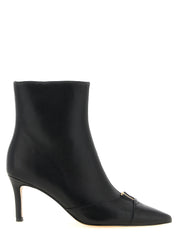 Twinset Black Leather Ankle Boots