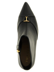 Twinset Black Leather Ankle Boots