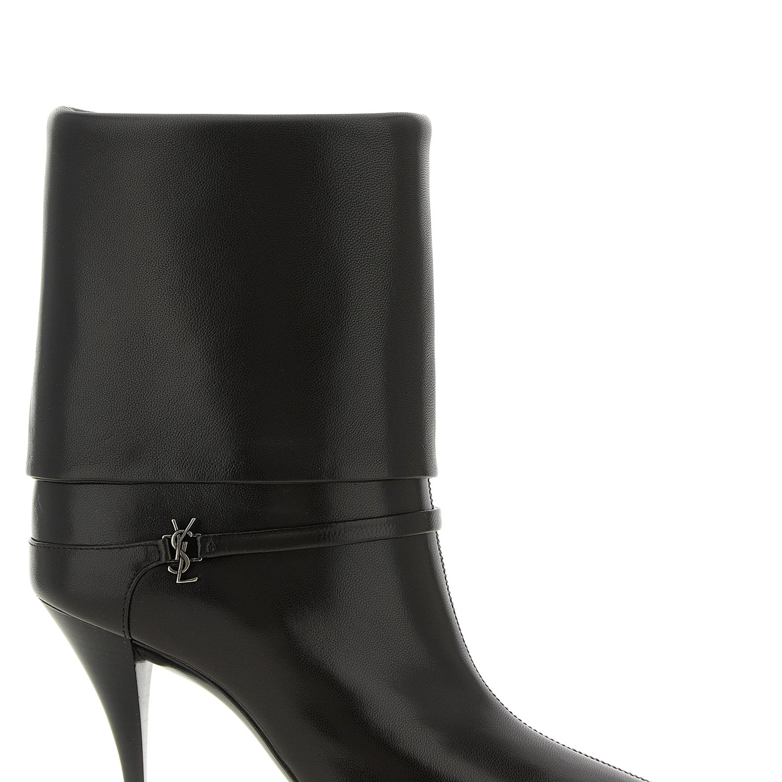 Saint Laurent Brown Lamb Leather Ankle Boots Saint Laurent