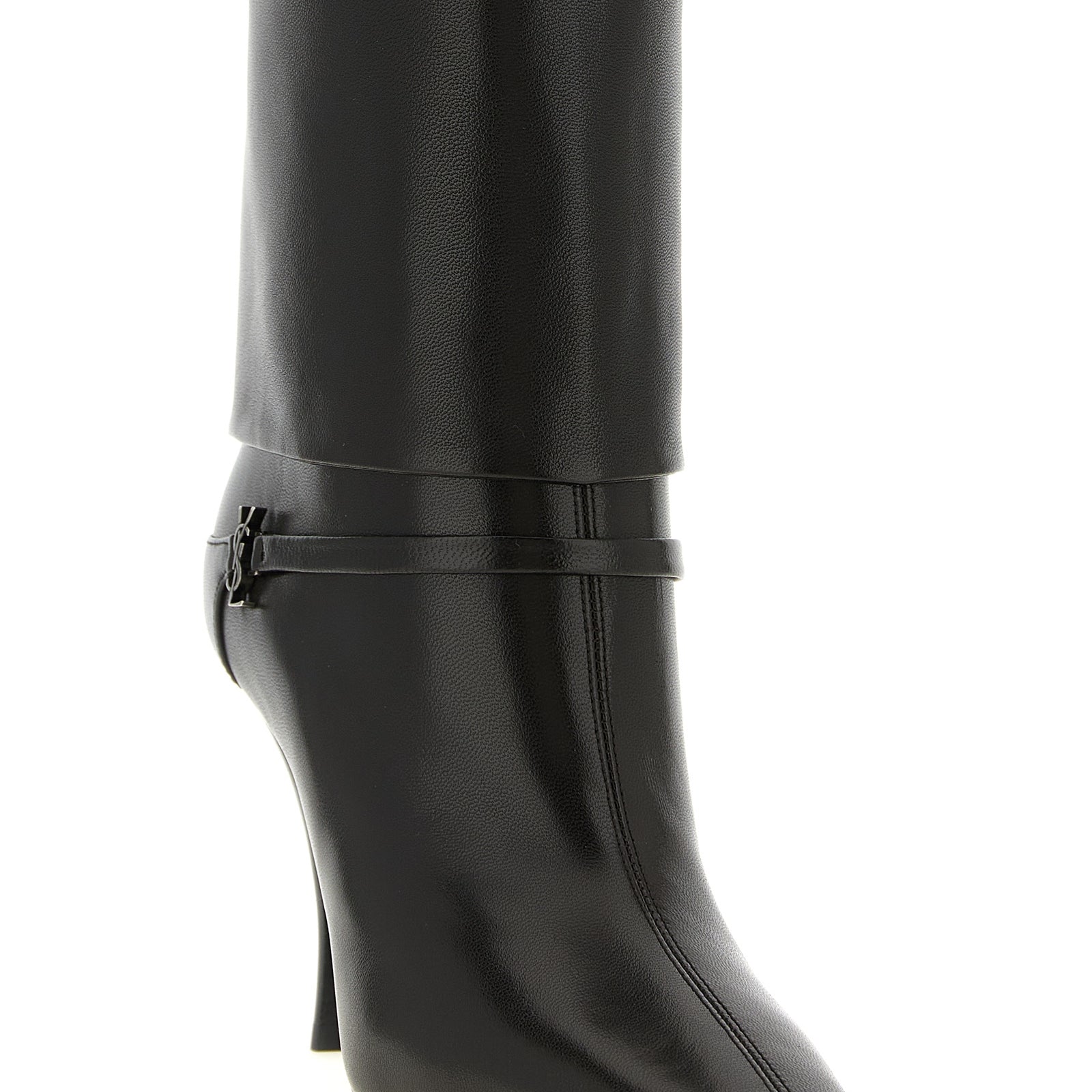Saint Laurent Brown Lamb Leather Ankle Boots Saint Laurent
