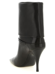 Saint Laurent Brown Lamb Leather Ankle Boots