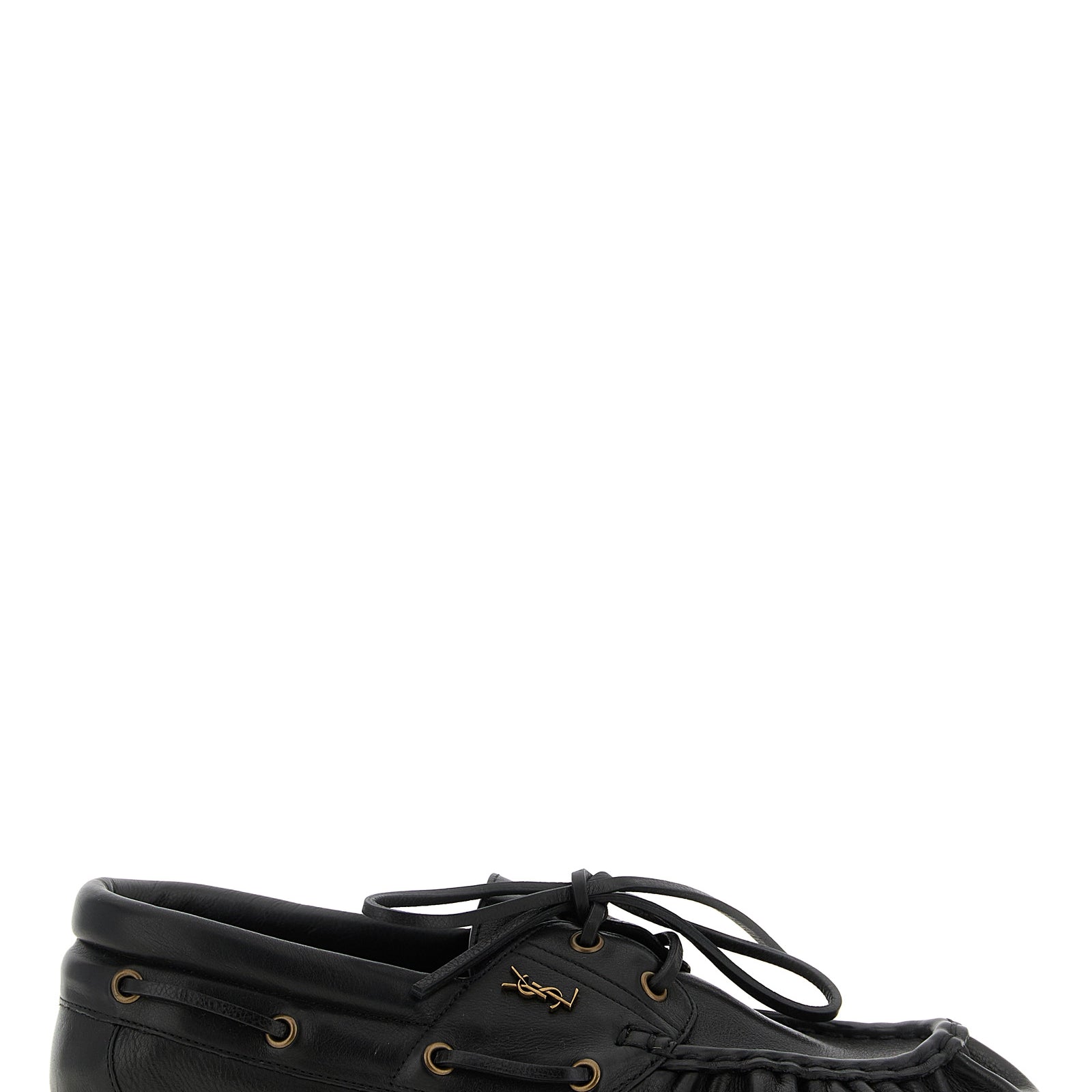 Saint Laurent Black Calfskin Slip-On Loafers Saint Laurent