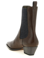 Brunello Cucinelli Brown Cowhide Chelsea Boots