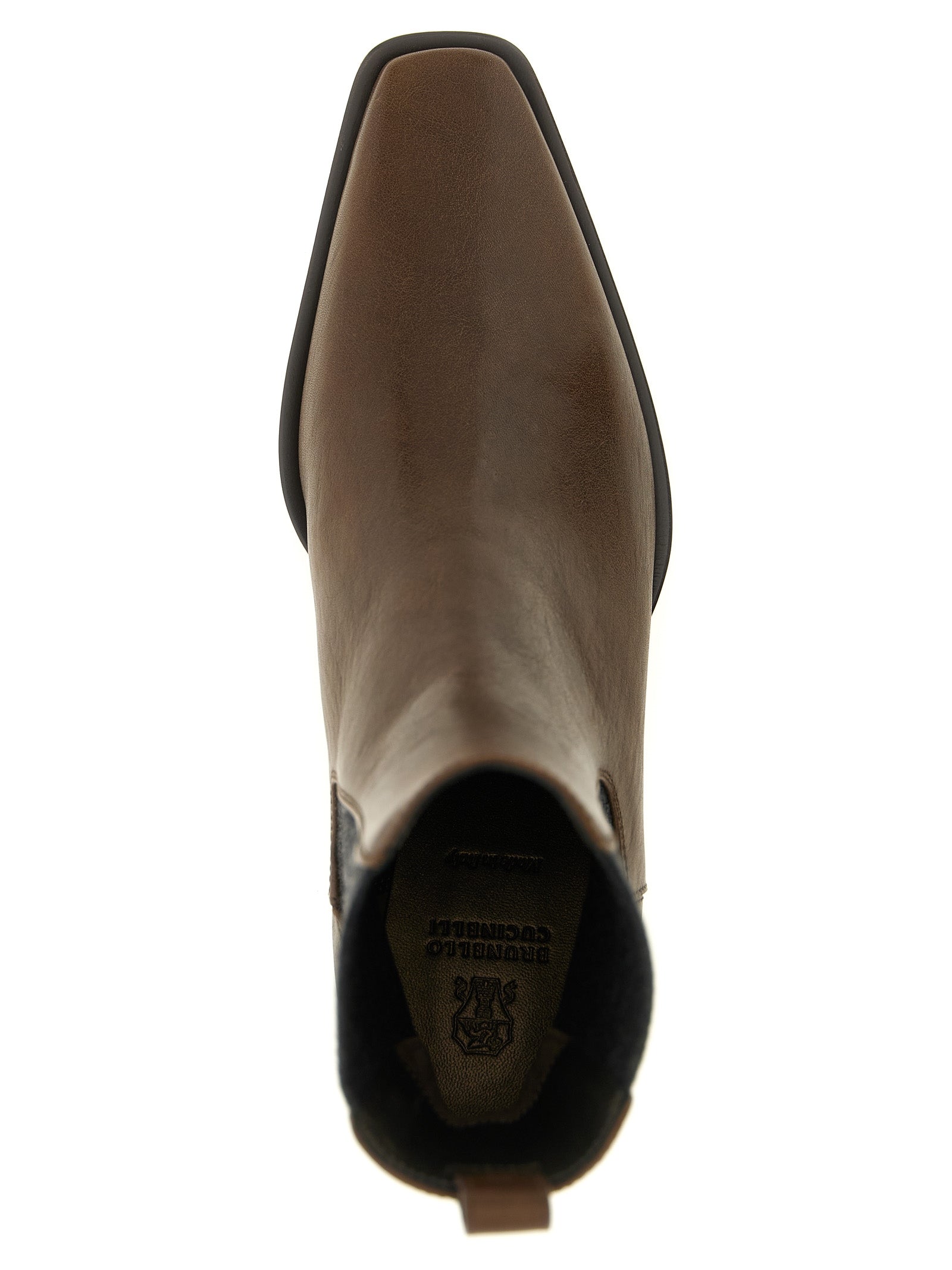 Brunello Cucinelli Brown Cowhide Chelsea Boots