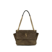 Saint Laurent Bicolor Suede Leather Shoulder Bag