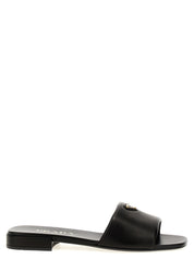 Prada Black Lamb Leather Slides