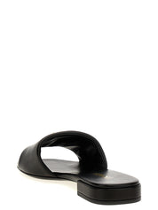 Prada Black Lamb Leather Slides
