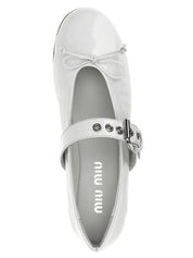 Miu Miu White Calfskin Ballet Flats