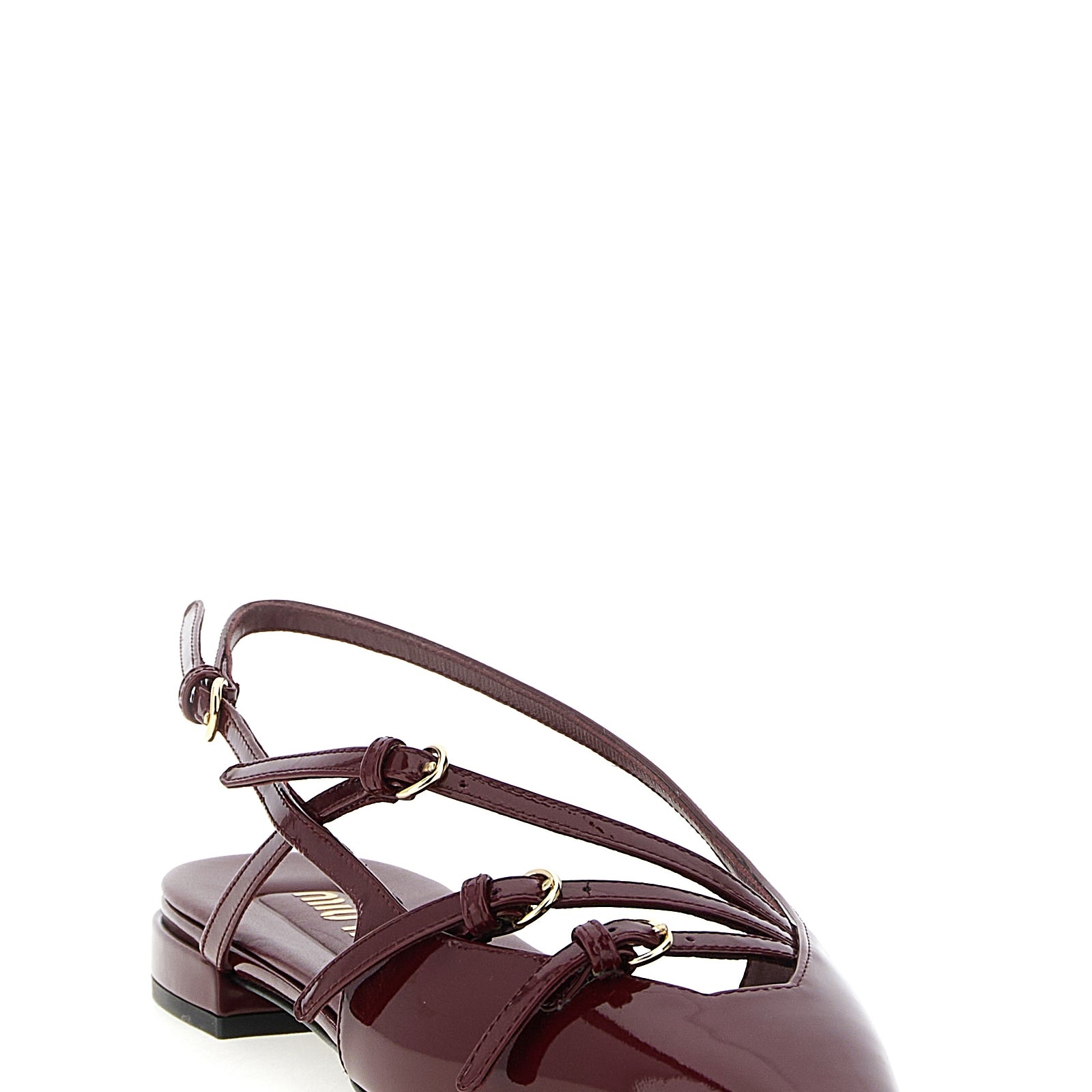 Miu Miu Bordeaux Calfskin Ballet Flats Miu Miu