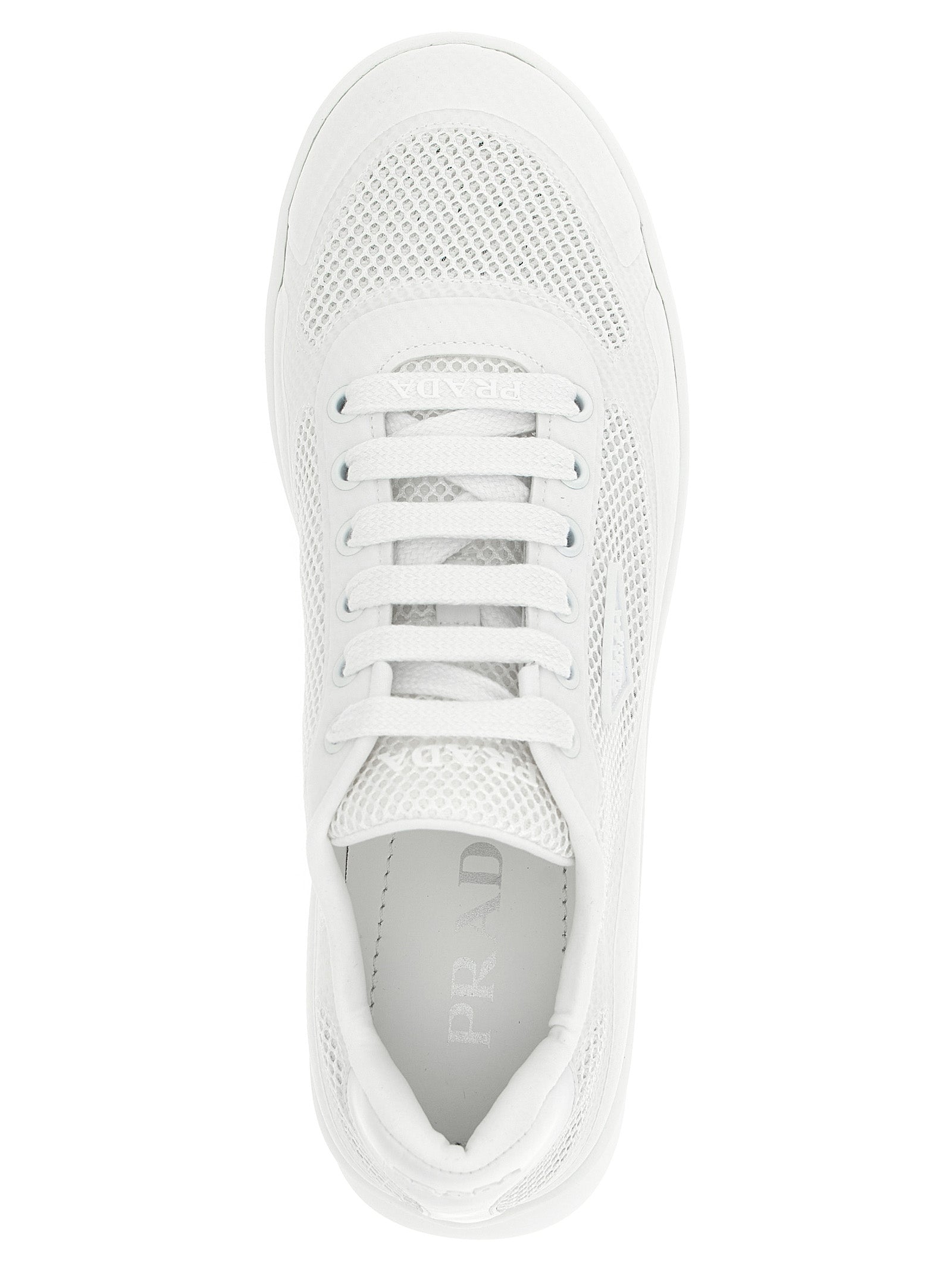 Prada White Polyester Athletic Sneakers