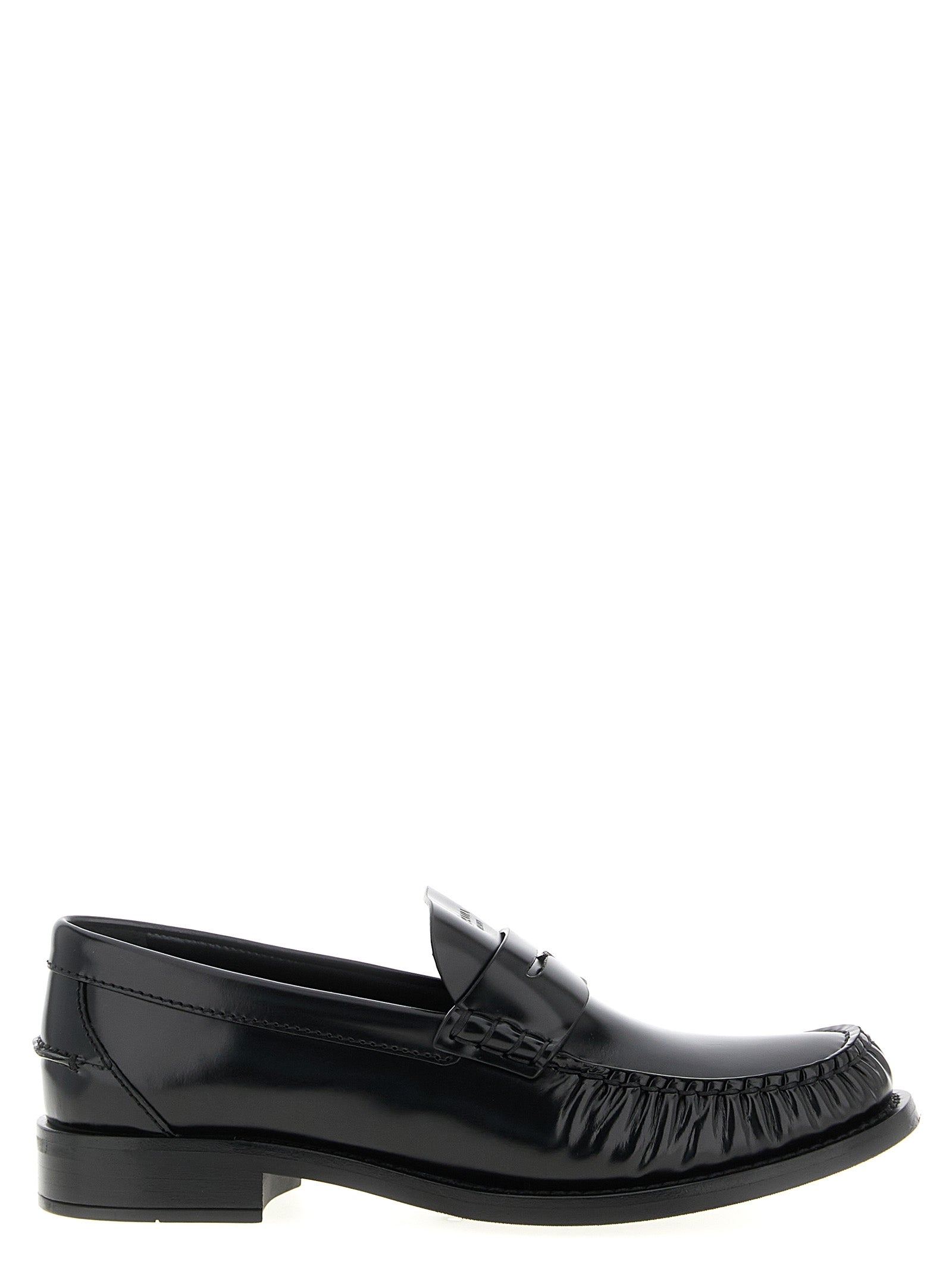 Prada Black Calfskin Slip-On Loafers