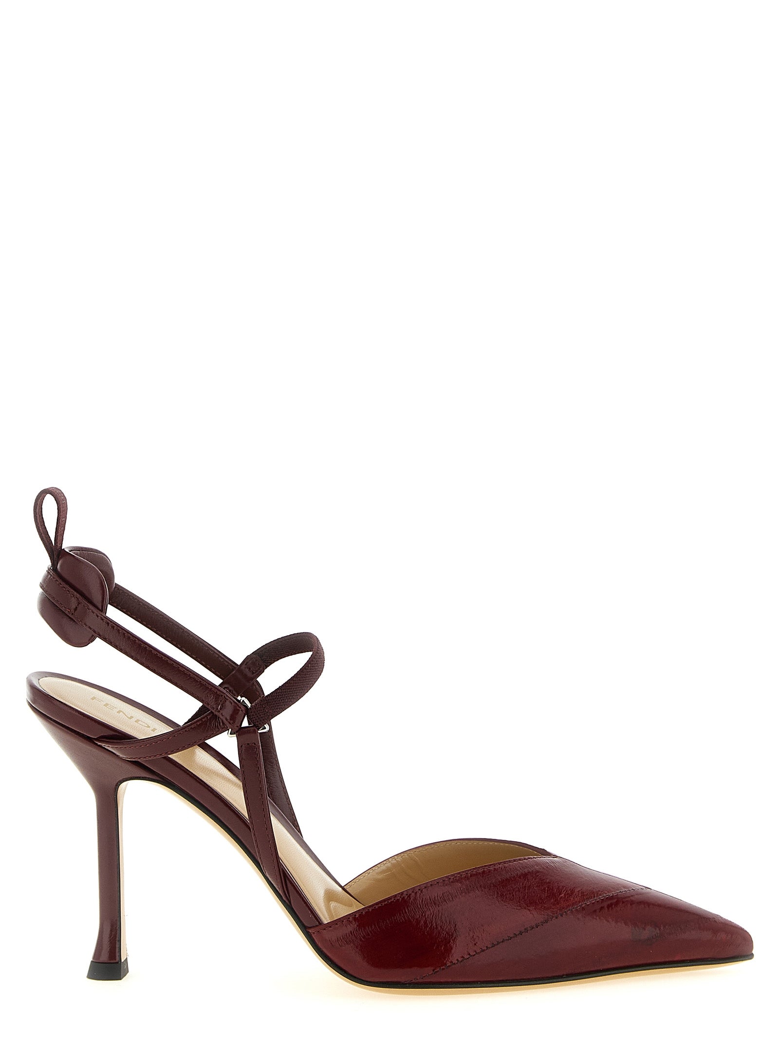 Fendi Bordeaux Lamb Leather Platform Pumps Fendi