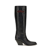Chloé Black Calf Leather Bos Taurus Over The Knee Chloé