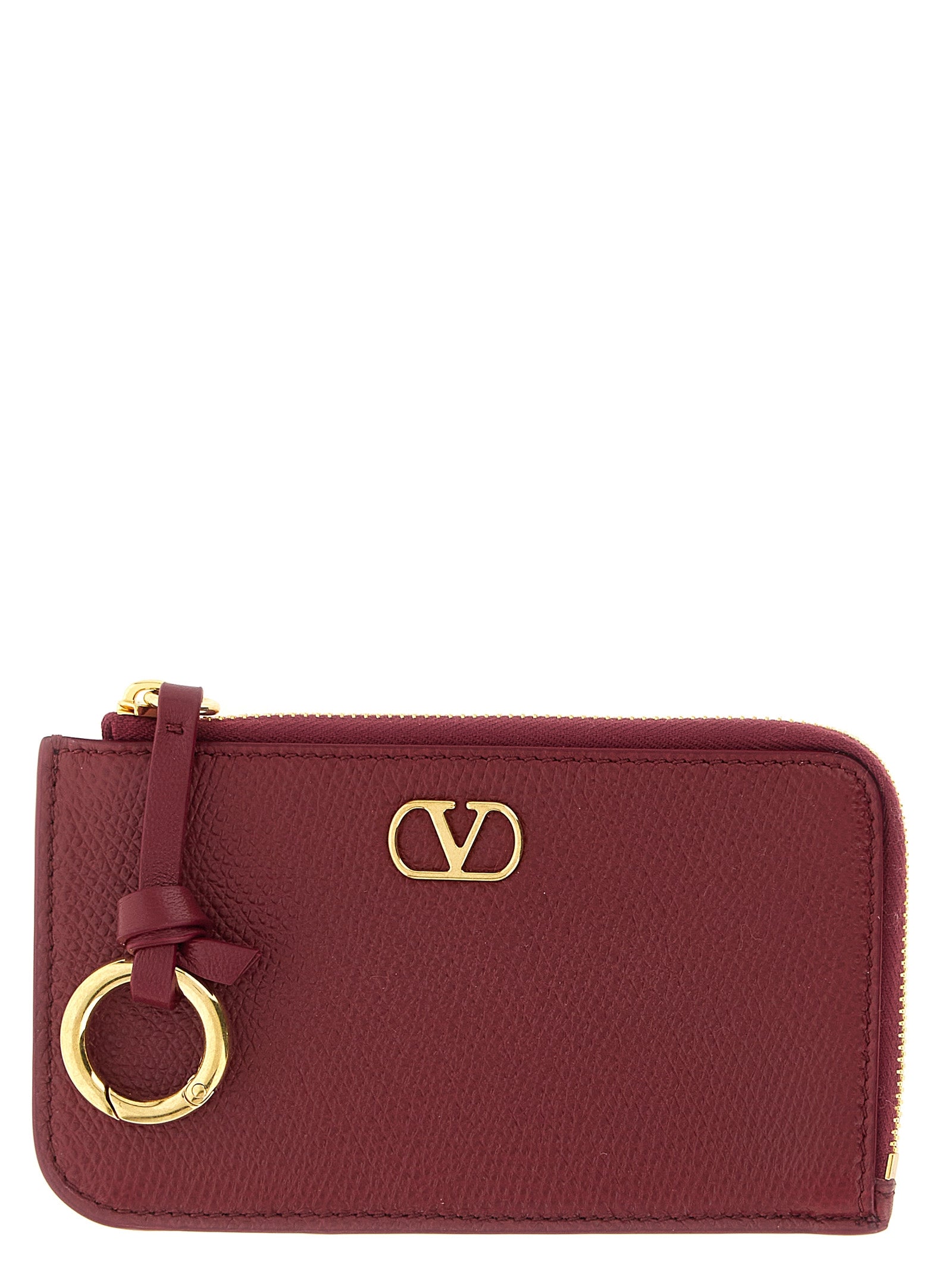 Valentino Garavani Bordeaux Lamb Leather Cardholder
