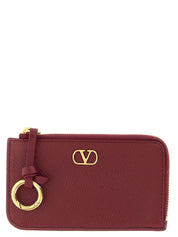 Valentino Garavani Bordeaux Lamb Leather Cardholder
