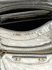 Balenciaga Silver Lamb Leather Crossbody Bag
