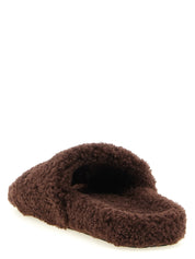 Balenciaga Brown Polyester Slides