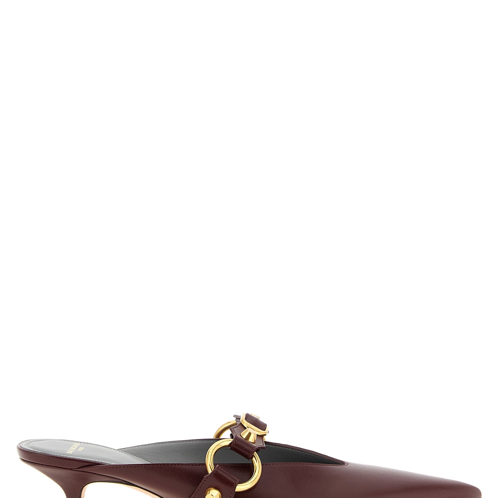 Balenciaga Bordeaux Calfskin Mid Heel Pumps Balenciaga