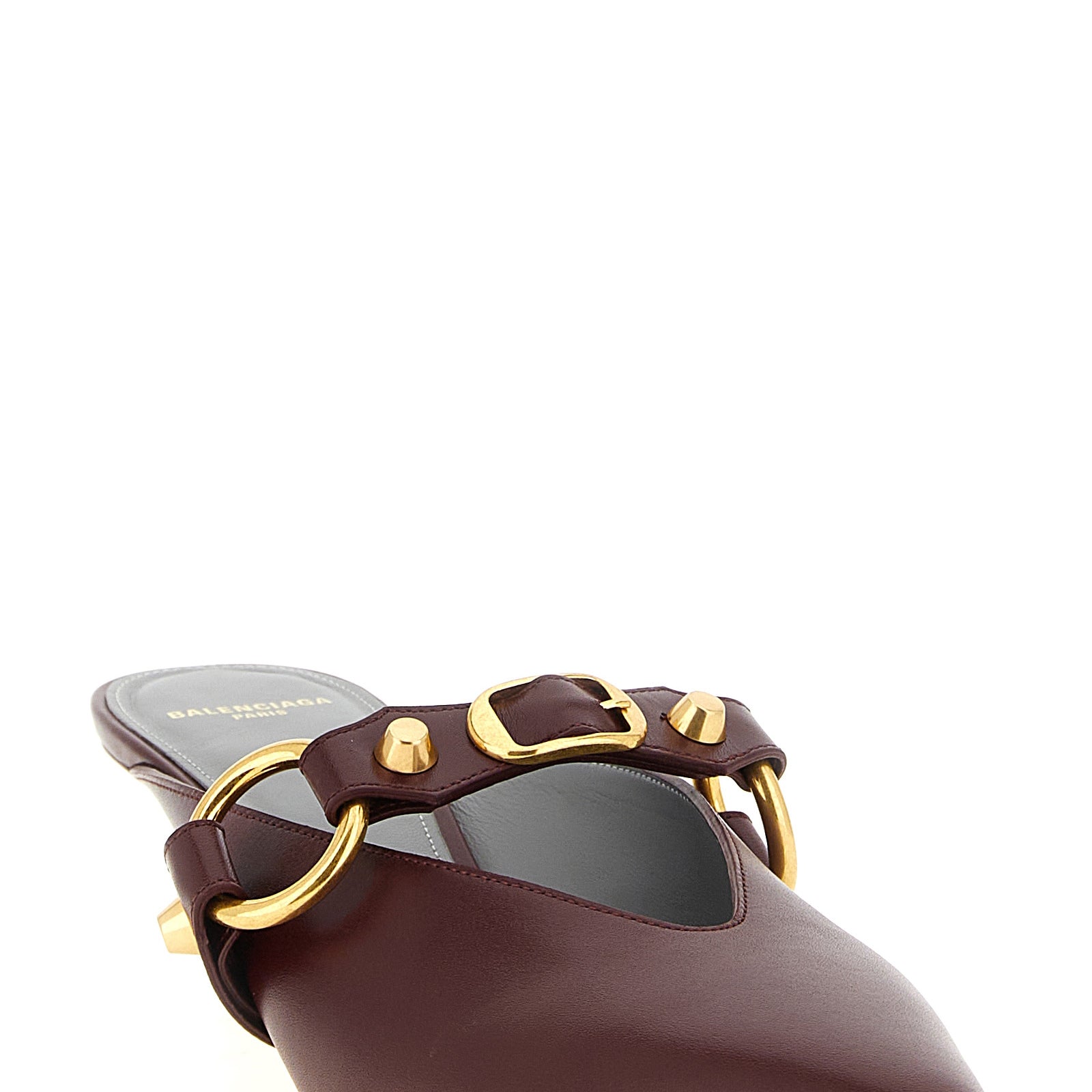 Balenciaga Bordeaux Calfskin Mid Heel Pumps Balenciaga