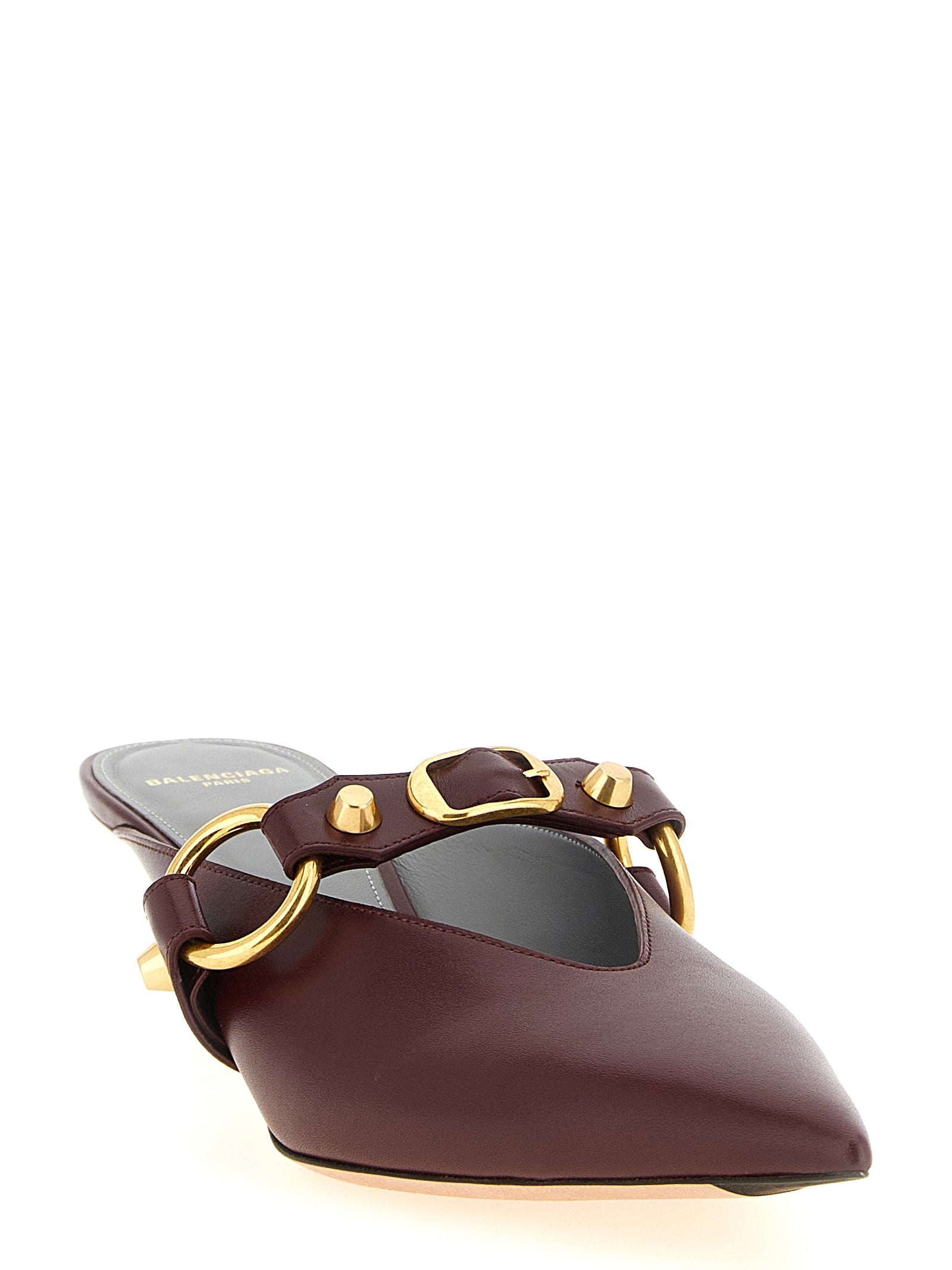 Balenciaga Bordeaux Calfskin Mid Heel Pumps Balenciaga