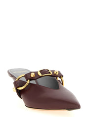 Balenciaga Bordeaux Calfskin Mid Heel Pumps Balenciaga