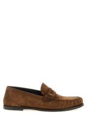 Saint Laurent Brown Calfskin Slip-On Loafers Saint Laurent